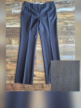 J.Crew Wool Blend Pin-Stripe Straight Leg Dress Pants Pocket Dark Blue